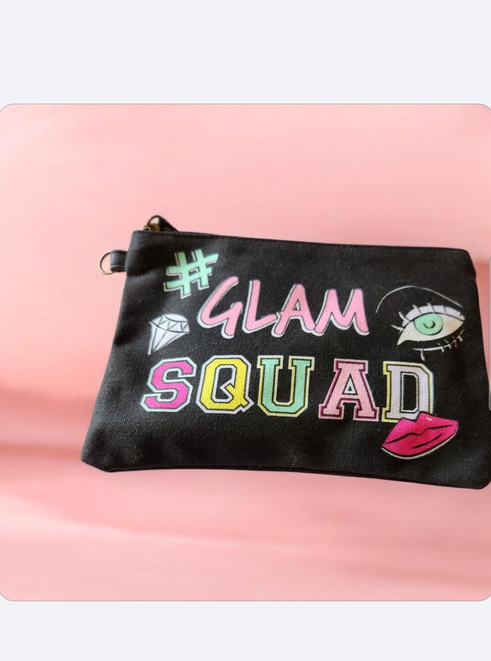 Glam Squad Black Canvas Cosmetic Pouch